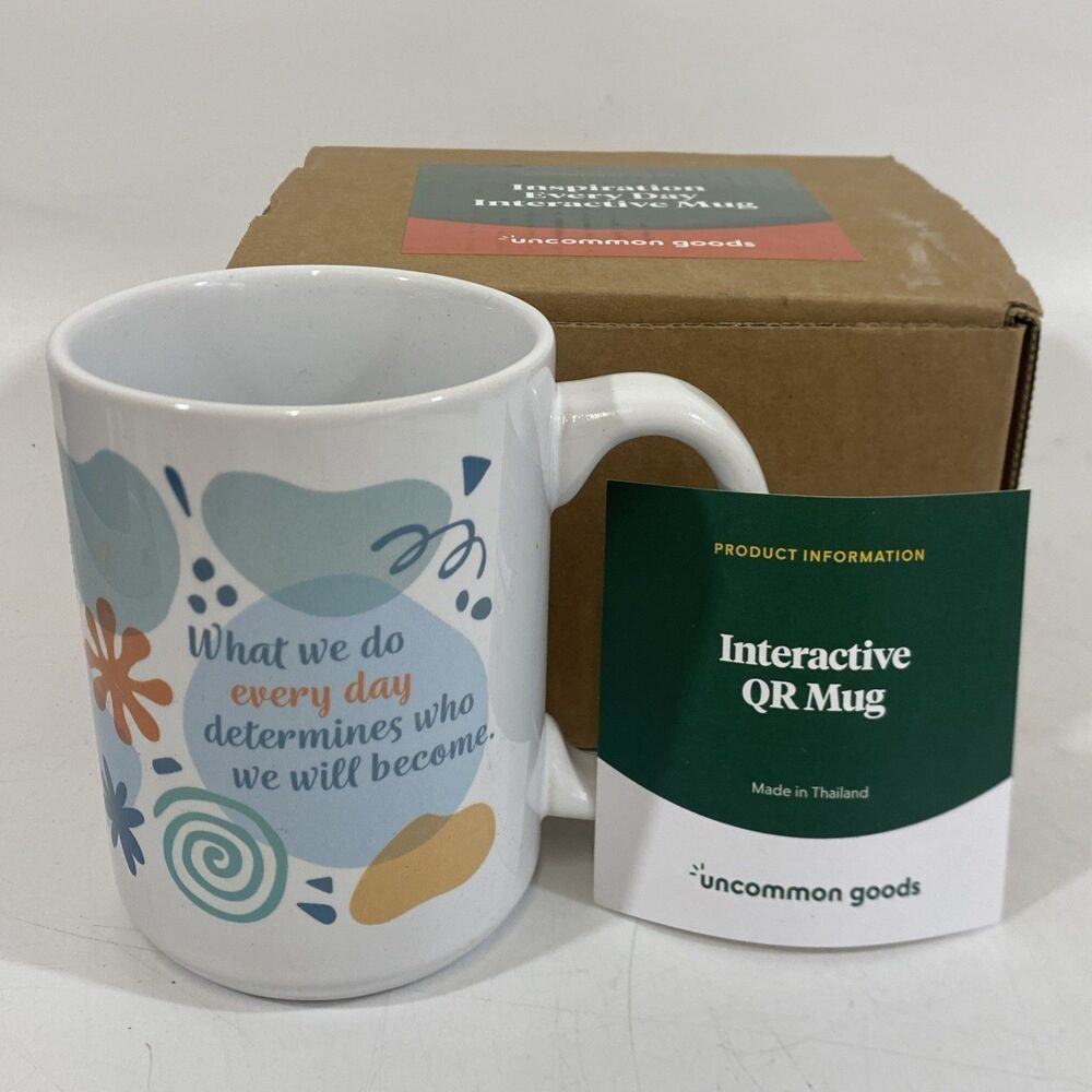 Uncommon Goods Inspiration Every Day Interactive Mug QR Scan‎ Quotes New W/ Box